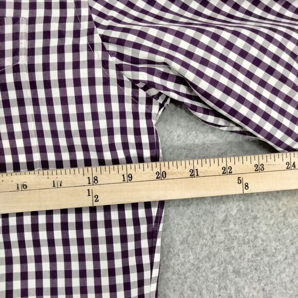 J Crew 80's 2-Ply Shirt Mens M 15 - 15.5 Purple Check Haberdashery Button Down - Picture 6 of 12
